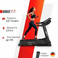 Беговая дорожка UNIX Fit ST-630R Black, мощность 2 л.с., полотно 122х42.5, до 120 кг, до 14 км/ч