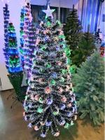 Новогодняя елка, елка светодиодная, елка светящаяся, ель искусственная заснеженная, с подсветкой, встроенная гирлянда, c белыми кончиками высота 45 см