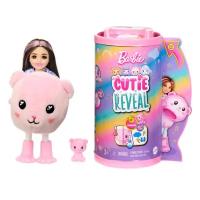 Barbie Cutie Reveal Cozy Cute Tees Series Chelsea Doll & Accessories, Plush Teddy Bear, Brunette Small Doll