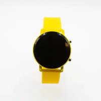 Часы наручные круглые Led Watch жёлтые