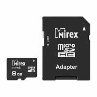 Карта памяти microSDHC с адаптером MIREX 8GB (class 4)