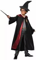Костюм Гарри Поттер размер 30, рост 116 (мантия с капюшоном и нашивкой, шляпа, очки, волшебная палочка)