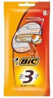 Одноразовая бритва Bic 3 Sensitive, 3 лезвия, для чувств. кожи, 8 шт