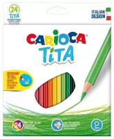 Карандаши цветные пластиковые Carioca "Tita", 24 цв