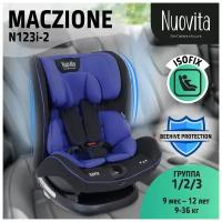 Автокресло детское с креплением Isofix Nuovita Maczione N123i-2/ Группа 1,2,3, вес 9-36 кг, от 9 мес – 12 лет (Blu/Синий)