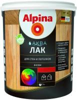 Лак для стен и потолков Alpina Аква, акриловый, шелковисто-матовый, 0,9 л