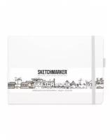 Блокнот для зарисовок Sketchmarker 140г/кв.м 21*14.8см, 80л, твердая обложка, белый, пейзаж