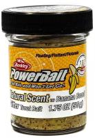 Форелевая паста BERKLEY PowerBait Natural SCENT Glitter 50 гр (Банан, цв. Жёлто/кор. блёст) / Паста Беркли / Рыбалка на форель / Всесезонная / Свежая партия / Производство США