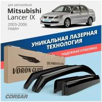 Дефлекторы окон Voron Glass серия Corsar для Mitsubishi Lancer IX 2003-2006 /седан накладные 4 шт