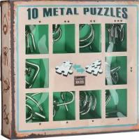 Набор головоломок Eureka 3D Puzzle 10 Metal Puzzles green set (473357) 10 шт. серый