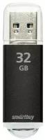 USB 2.0 Flash Drive 32GB SmartBuy V-Cut, алюминий, чёрный