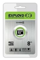 Карта памяти microSDHC 8Gb Exployd, Class4, без адаптера