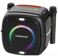 Портативная Bluetooth Колонка Hopestar Party One 80 Вт, с двумя беспроводными микрофонами/портативная акустика /блютуз колонка (черный)