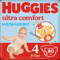 Huggies подгузники Ultra Comfort для мальчиков 4 (8-14 кг), 19 шт.