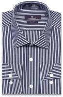 Рубашка Poggino 7013-63 цвет темно синий размер 46 RU / S (37-38 cm.)
