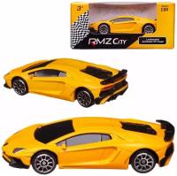 Машинка металлическая Uni-Fortune RMZ City 1:64 Lamborghini Aventador LP 750-4 Superveloce, без механизмов, цвет матовый желтый 344994SM(C)