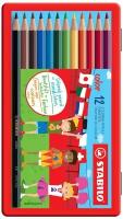 Набор цветных карандашей STABILO 12 цв металлический футляр