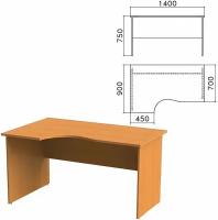 Стол письменный эргономичный "Фея", 1400х900х750 мм, левый, цвет орех милан, СФ07.5