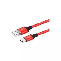 Дата-кабель USB 2.0A для Type-C Hoco X14 нейлон 2м Red Black