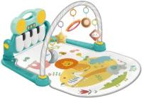 Развивающий коврик-пианино Huanger Цирк с дугой и аксессуарами, пианино-педаль, для детей с рождения, белый/голубой