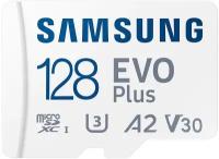 Карта памяти Samsung microSDXC 128GB EVO PLUS microSDXC Class 10 UHS-I, U3 + SD адаптер MB-MC128KA/APC