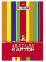 Картон цветной А4 5л. 5цв. голографический в папке