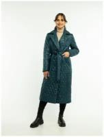 Пальто длинное женское осенее, весенее демисезонное 2023 стеганное приталеннное, полуприталенное на кнопках с поясом Инита Дюто