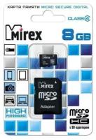 Флеш карта microSD 8GB Mirex microSDHC Class 4 (SD адаптер)