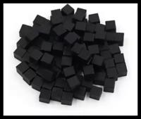 Деревянные кубические фишки черные (100 шт) / деревянные токены / деревянные кубики