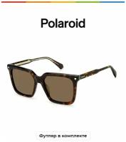 Женские солнцезащитные очки Polaroid PLD 4115/S/X 086 SP, цвет: коричневый, цвет линзы: коричневый, квадратные, ацетат