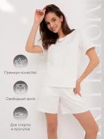 Костюм спортивный женский с шортами Modellini 1314/11 белый, размер 52