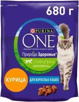 Сухой корм для кошек Purina ONE с курицей 680г