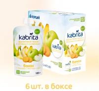 Пюре Kabrita банан с печеньем и яблочным пюре и козьими сливками, с 8 месяцев, 100 г, 6 шт