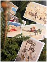 Набор Новогодние открытки старинные дореволюционные 8 штук