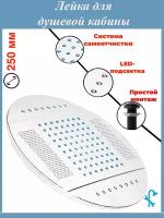 Верхняя тропическая лейка для душевой кабины с подсветкой, диаметром 250 мм. L-5DR25