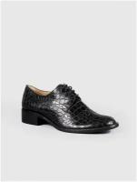 Женская обувь, G. Benatti, туфли, натуральная кожа, тисненная под крокодил, чёрный цвет, шнурки, размер 36