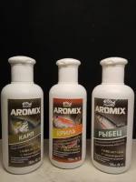 "Карп", "криль", "рыбец" набор ароматизаторов, 3 флакона по 100 мл, AROMIX от FISHMIR