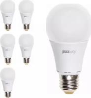 Светодиодная лампа JazzWay Pled Eco 7W эквивалент 60W 4000K 580Лм E27 груша (комплект из 5 шт.)
