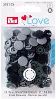 393003 Kнопки Prym Color Snaps 12,4 мм серый/черный 30 шт, Love Prym