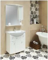 Мебель для ванной / Runo / Милано 75 / тумба с раковиной Элеганс 75 / шкаф для ванной / зеркало для ванной