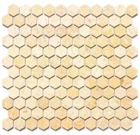 Шестигранная мозаика из мрамора Natural Mosaic 7M021-DH бежевый светлый глянцевый