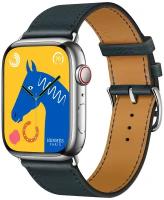 Умные часы Apple Watch Hermès 8 Series GPS + Cellular 45mm Silver Stainless Steel Case with Single Tour, Vert Rousseau