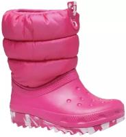 Сноубутсы Crocs Classic Neo Puff Boot, размер С11 (28-29EU), розовый