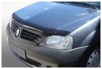 Дефлектор капота RENAULT Logan (кузов 2005г.) +еврокрепеж Voron Glass (AZARD)