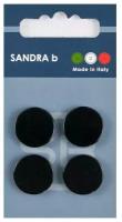 Пуговицы Sandra, черные, круглые, 1 упаковка