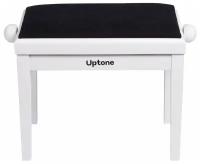 UPTONE Fusion MW3 Black банкетка с регулировкой высоты, цвет корпуса белый матовый, сиденье вельвет в рубчик черный