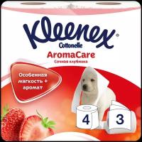 Kleenex туалетная бумага Сочная клубника, 3 сл, 4 рул