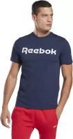 Футболка Reebok для мужчин, Размер:M, Цвет:синий/белый, Модель:GS REEBOK LINEAR READ TEE