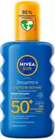 Солнцезащитный спрей для тела NIVEA Защита и увлажнение водостойкий SPF50+ 200мл