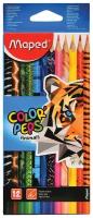 Карандаши цветные MAPED COLOR'PEPS ANIMALS С декором, 12 цветов, картонная коробка